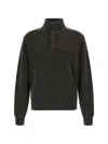 Entire Studios Buttoned Turtleneck Sweatshirt In Black