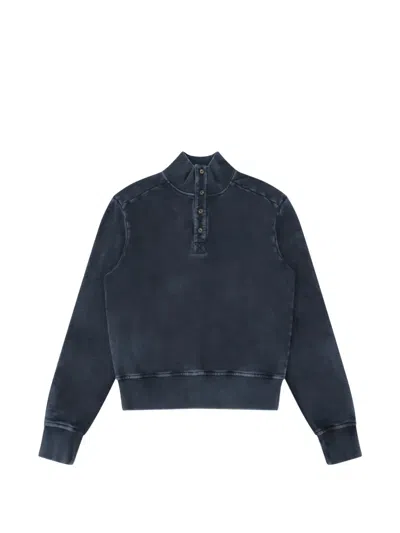 Entire Studios Button-placket Sweater In Blue