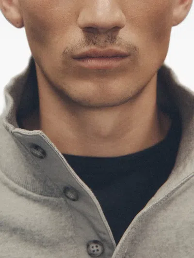 Entire Studios Button-up High-neck Sweater In Gray