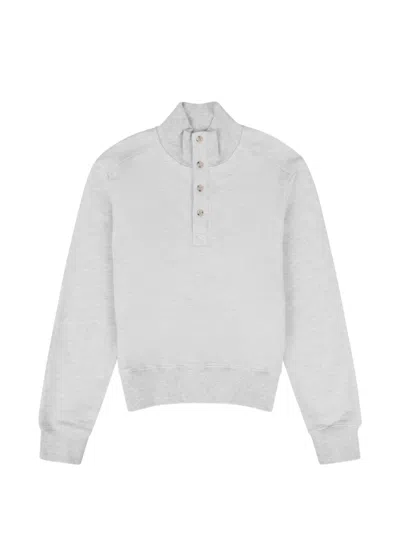 Entire Studios Button-up High-neck Sweater In Gray