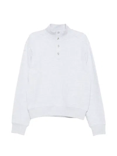 Entire Studios Button-up High-neck Sweatshirt In Grey