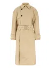 Entire Studios Button Closure Cotton Canvas Trench Coat In Neutral
