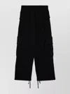 Entire Studios Cargo Trousers With Elastic Waistband And Drawstring Hem In Black