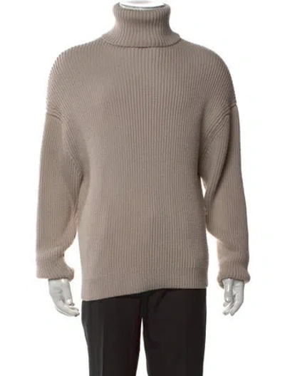 Pre-owned Entire Studios Cashmere Turtleneck Pullover In Neutrals