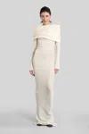 Entire Studios Cavalier Dress In Beige Wool In White