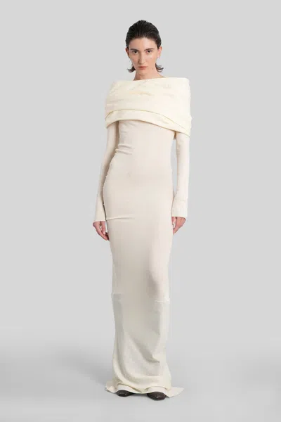 Entire Studios Cavalier Dress In Beige Wool In White