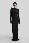 Entire Studios Draped-shoulder Maxi Dress In Black