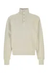 Entire Studios Cotton Sweatshirt High Collar Ribbed Trims In Neutral