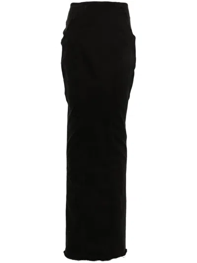 Entire Studios Black Stretch Denim Channel Skirt