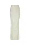 Entire Studios Gonna Channel In Denim Stretch Bianco Donna