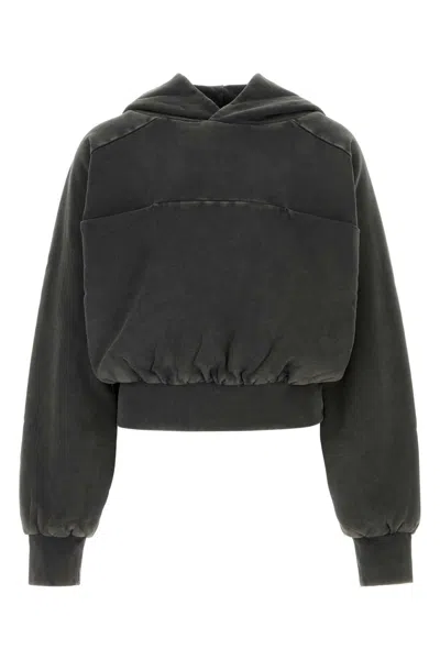 Entire Studios Charcoal Cotton Sweatshirt In Black