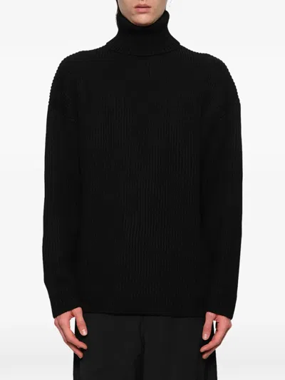 Entire Studios Chunky-knit Turtleneck Sweater In Black