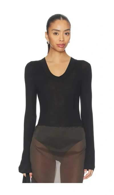 Entire Studios Circle Neck Bodysuit In Black
