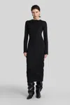 Entire Studios Long-sleeve Fitted Midi Dress In Black