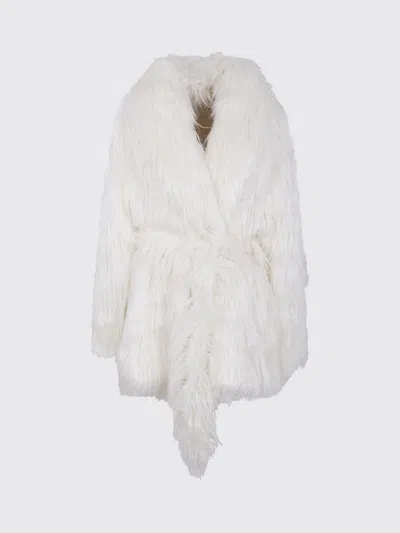 ENTIRE STUDIOS FUR COAT ENTIRE STUDIOS WOMAN COLOR CREAM,H66597078