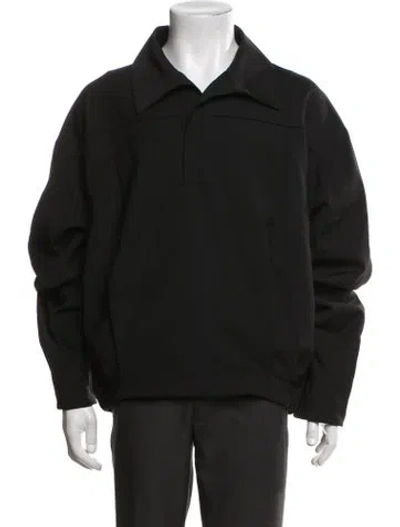 Pre-owned Entire Studios Collar Long Sleeve Polo Shirt In Black