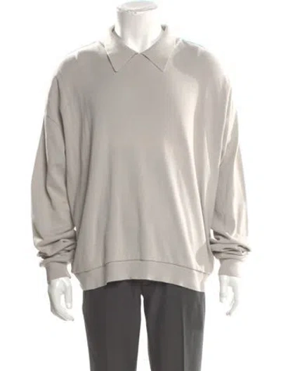 Pre-owned Entire Studios Collar Long Sleeve Polo Sweater In Gray