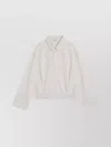 Entire Studios Collared Cotton Shirt Elasticated Hem Long Sleeves In White