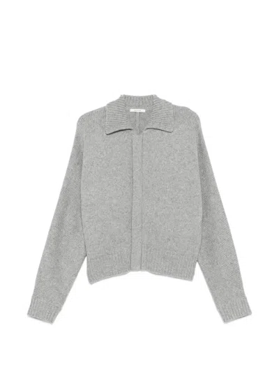 Entire Studios Collared Knitted T-shirt In Gray