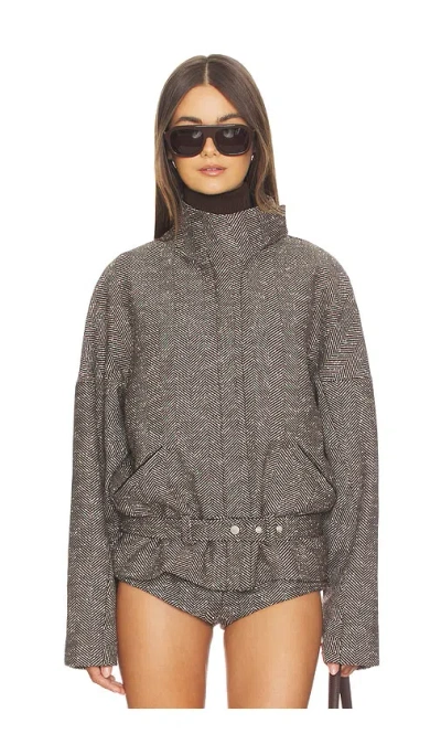 Entire Studios Contrast Aviator Jacket In Gray