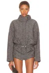 Entire Studios Contrast Aviator Jacket In Gray