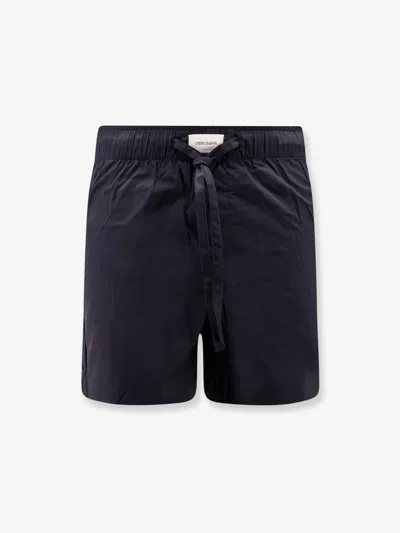 Entire Studios Cotton Bermuda Shorts With Frontal Logoed Label In Black