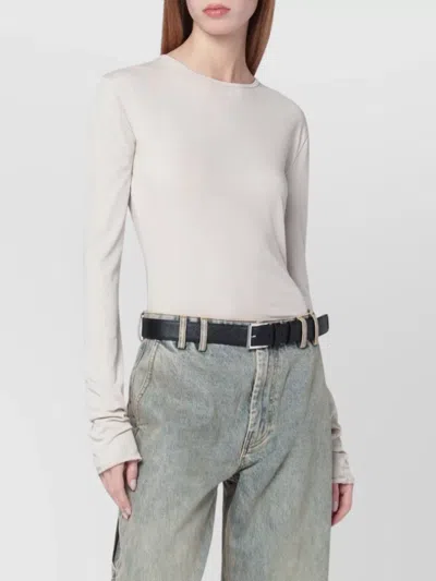 Entire Studios Cotton Blend Crew Neck Long Sleeve Top In Gray