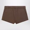 Entire Studios Elasticated Mini Shorts In Brown