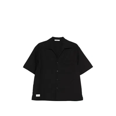 Entire Studios Cotton Camp Collar Shirt In Black