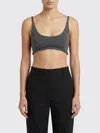 Entire Studios Knit Top Ribbed Scoop Neckline Stretch In Gray