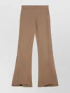 Entire Studios Cotton Flared Trousers Elastic Waistband Seam Legs In Brown