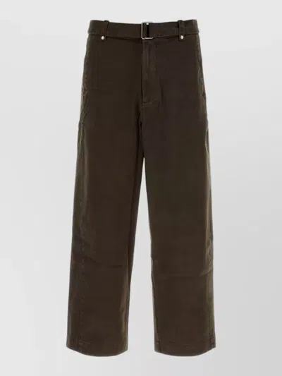 Entire Studios Cotton Gully Pant Wide Leg Belt Loops In Brown