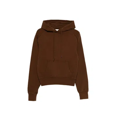 Entire Studios Cotton Jersey Hoodie In Brown