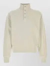 Entire Studios Cotton Sweatshirt High Collar Ribbed Trims In Neutral