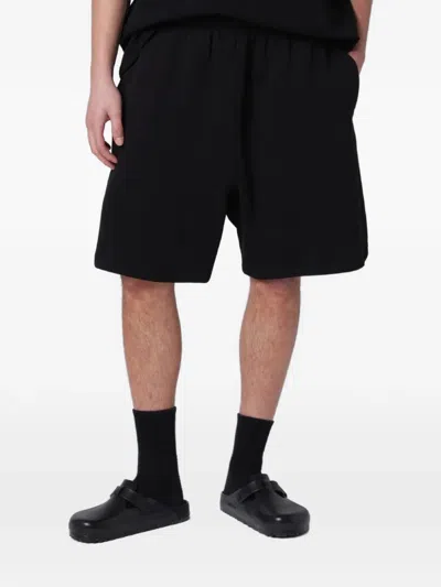 Entire Studios Cotton Scuba Shorts Side And Back Pockets In Black