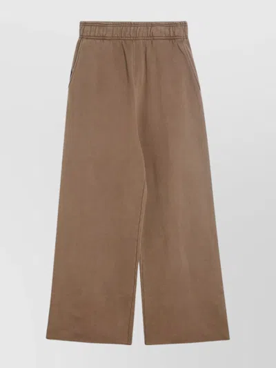 Entire Studios Cotton Trousers Back Pockets Elastic Waistband In Brown