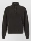 Entire Studios Buttoned Turtleneck Sweatshirt In Black