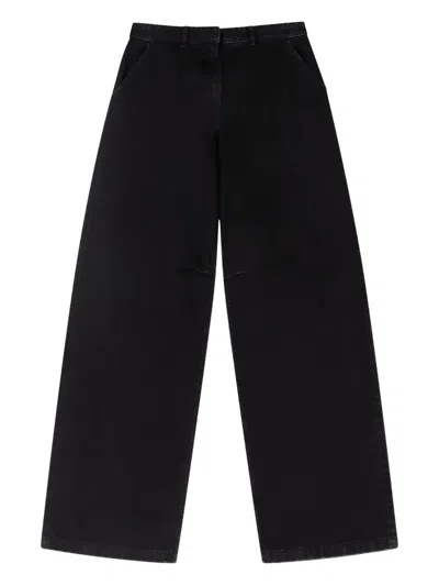 Entire Studios Cotton Wide-leg Jeans In Black