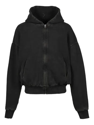 Entire Studios Cotton Zip-up Hoodie In Black