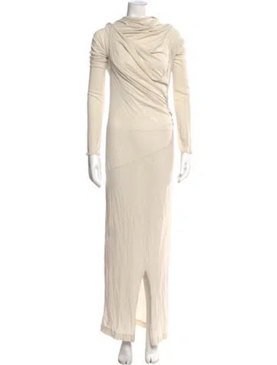 Pre-owned Entire Studios Cowl Neck Long Dress In Neutral