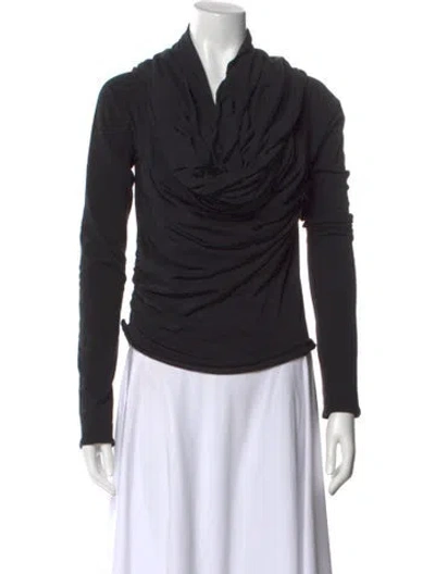 Pre-owned Entire Studios Cowl Neck Long Sleeve Top In Black