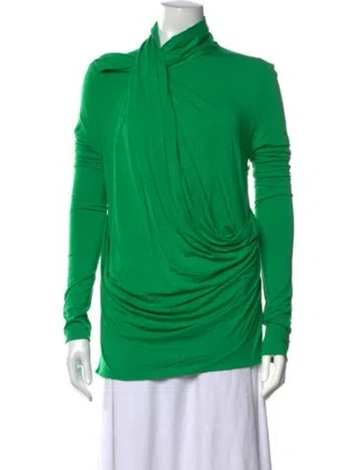 Pre-owned Entire Studios Cowl Neck Long Sleeve Top In Green