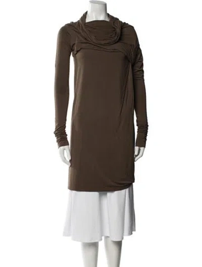 Pre-owned Entire Studios Cowl Neck Long Sleeve Tunic In Brown