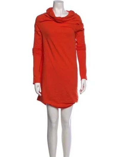 Pre-owned Entire Studios Cowl Neck Midi Length Dress In Orange