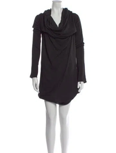 Pre-owned Entire Studios Cowl Neck Mini Dress In Black