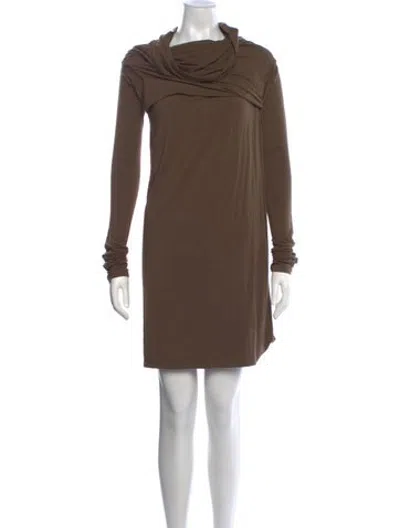 Pre-owned Entire Studios Cowl Neck Mini Dress In Brown