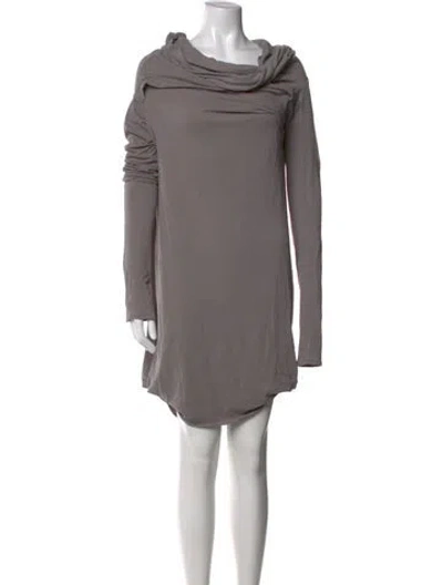 Pre-owned Entire Studios Cowl Neck Mini Dress In Grey