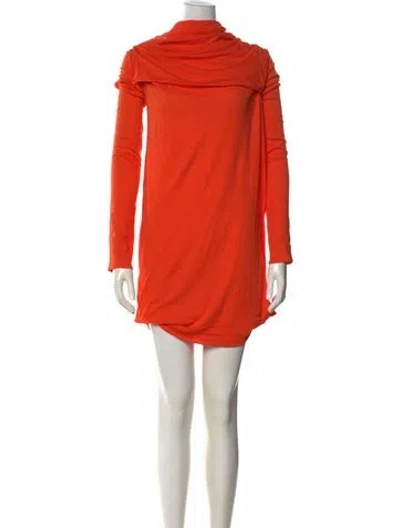 Pre-owned Entire Studios Cowl Neck Mini Dress In Orange