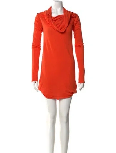Pre-owned Entire Studios Cowl Neck Mini Dress W/ Tags In Orange