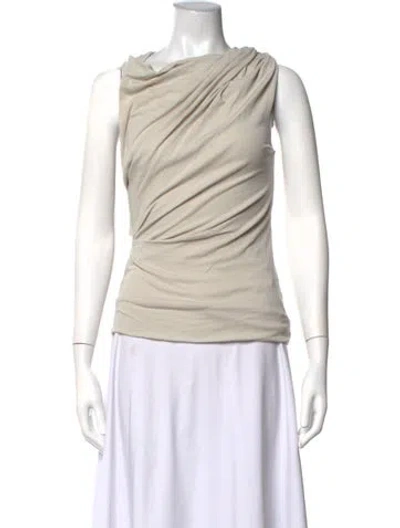 Pre-owned Entire Studios Cowl Neck Sleeveless Top In Neutrals